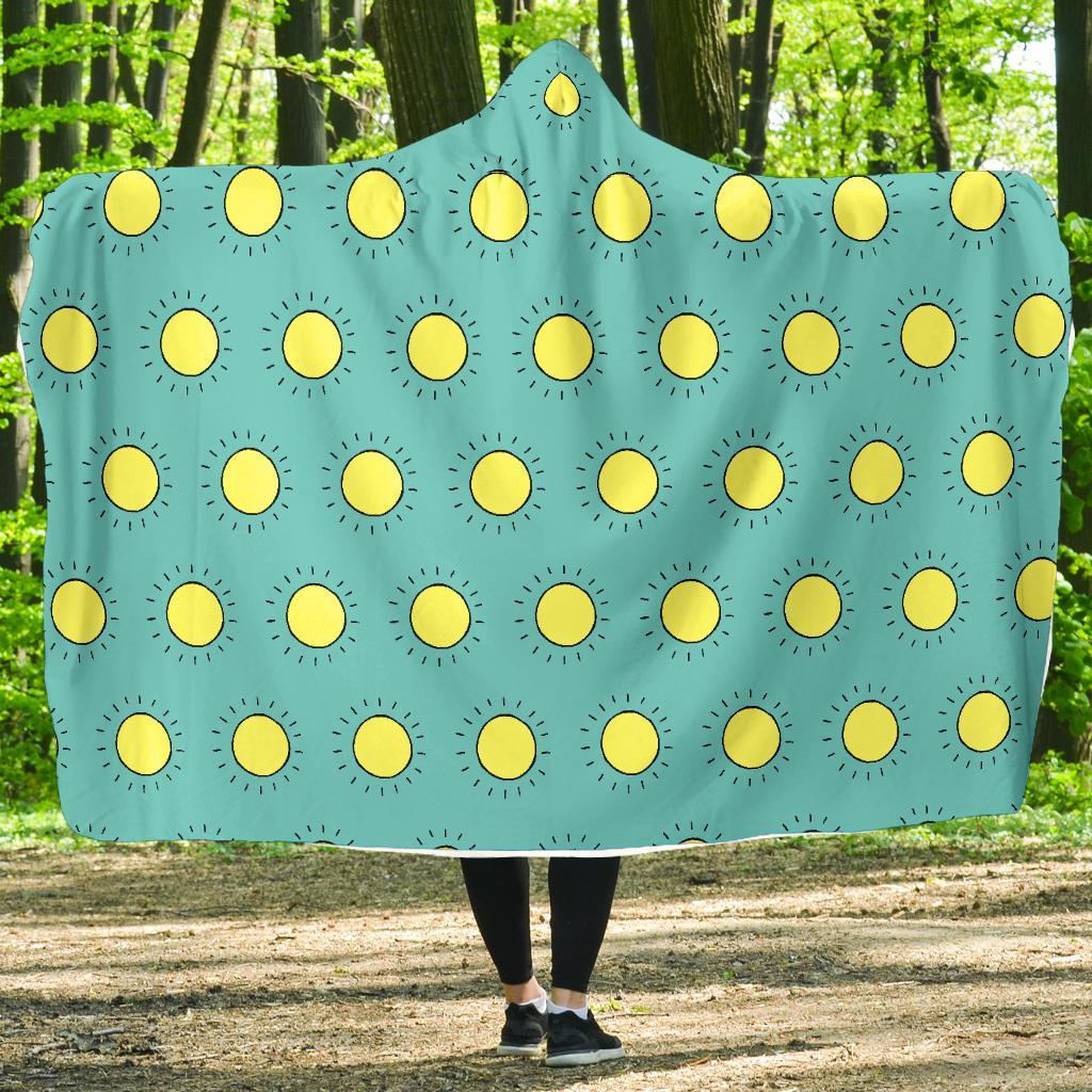 Sun Cute Pattern Print Hooded Blanket-grizzshop