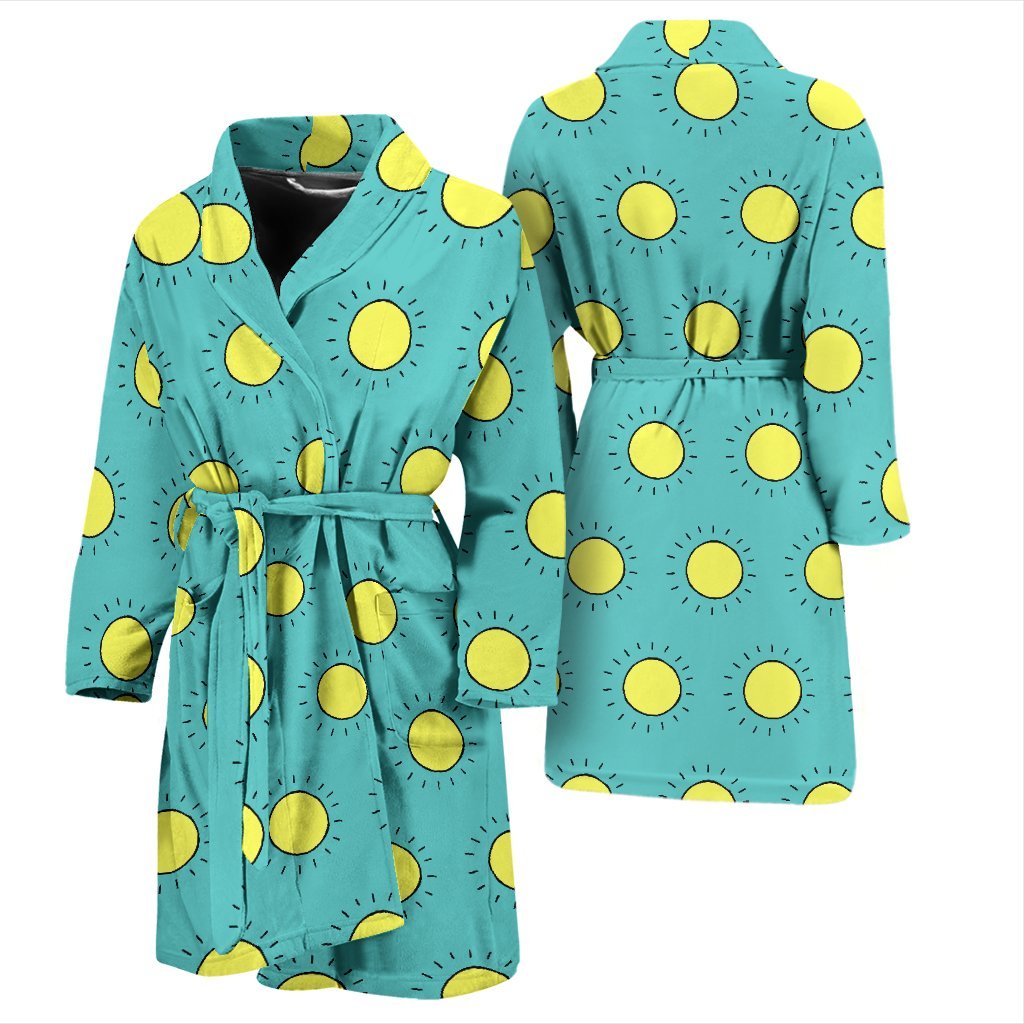 Sun Cute Pattern Print Men Long Robe-grizzshop