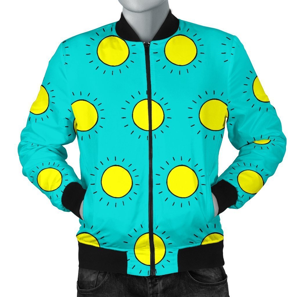 Sun Cute Pattern Print Men's Bomber Jacket-grizzshop