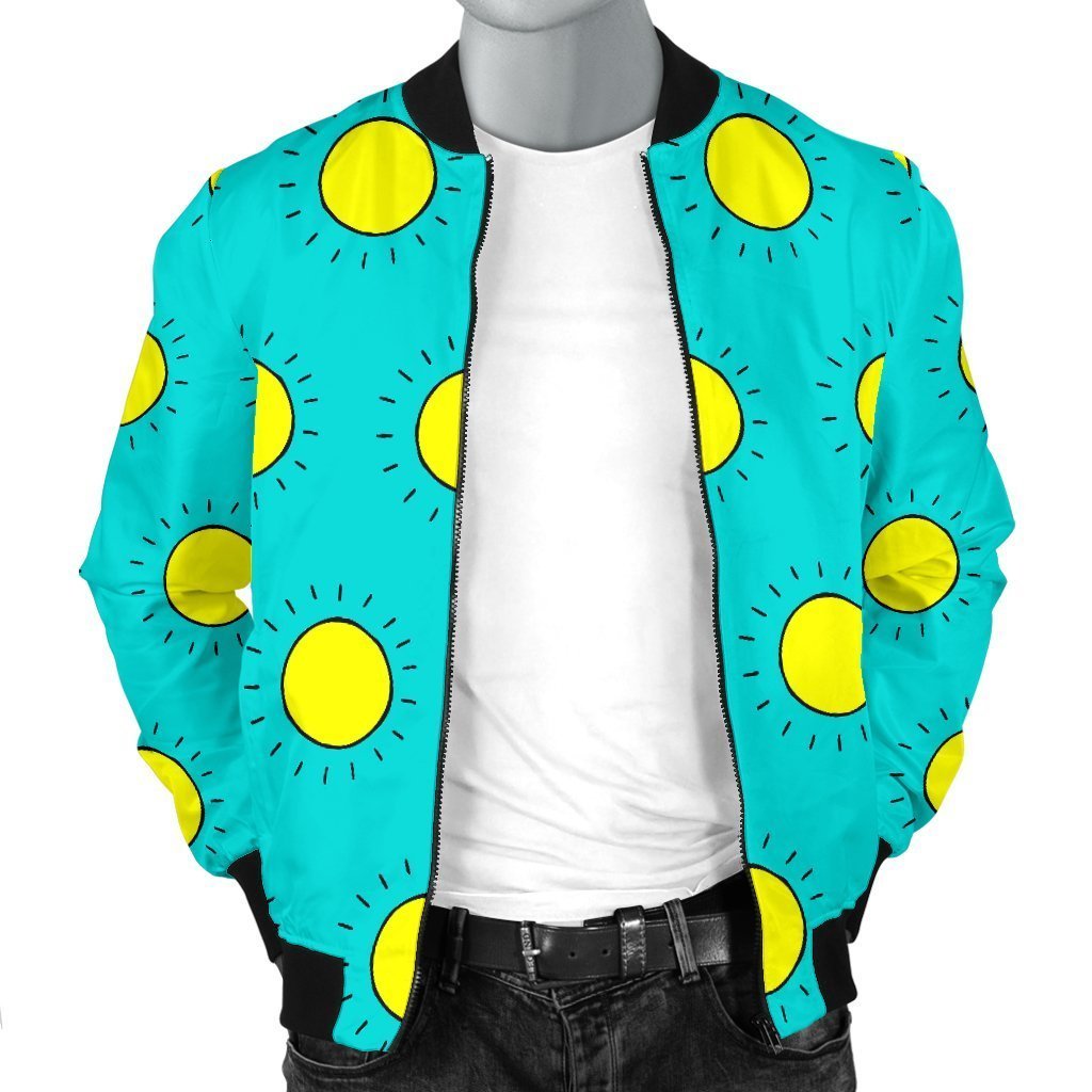 Sun Cute Pattern Print Men's Bomber Jacket-grizzshop