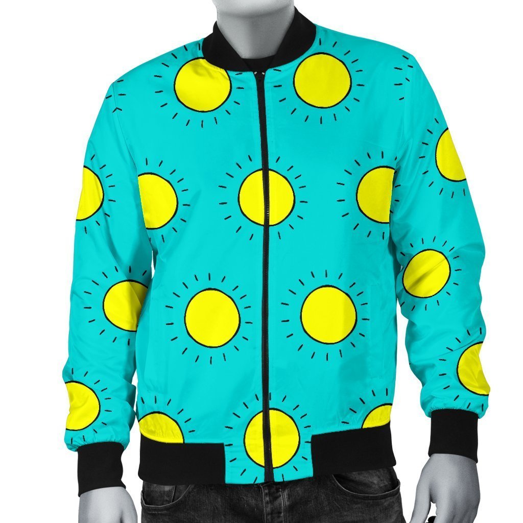 Sun Cute Pattern Print Men's Bomber Jacket-grizzshop