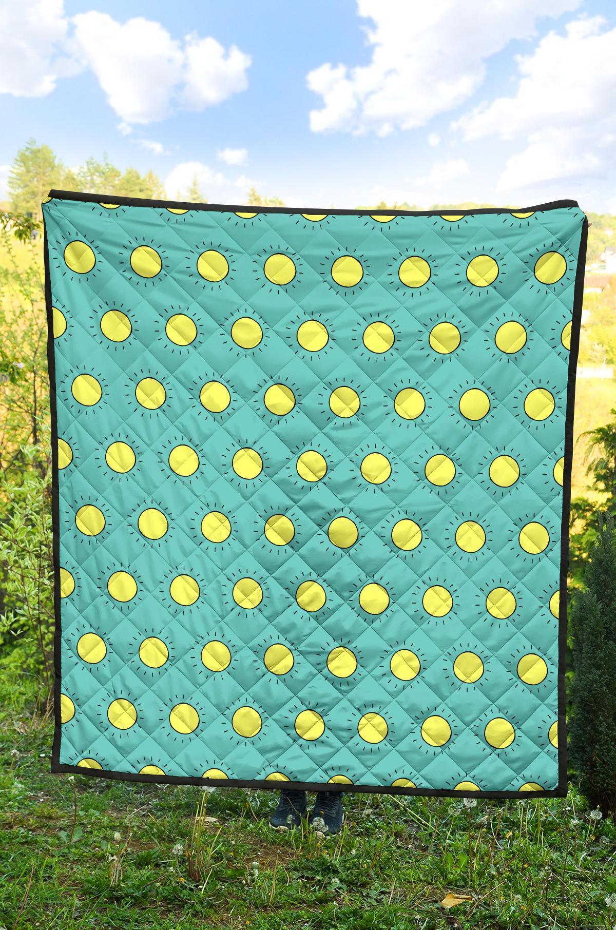 Sun Cute Pattern Print Quilt-grizzshop