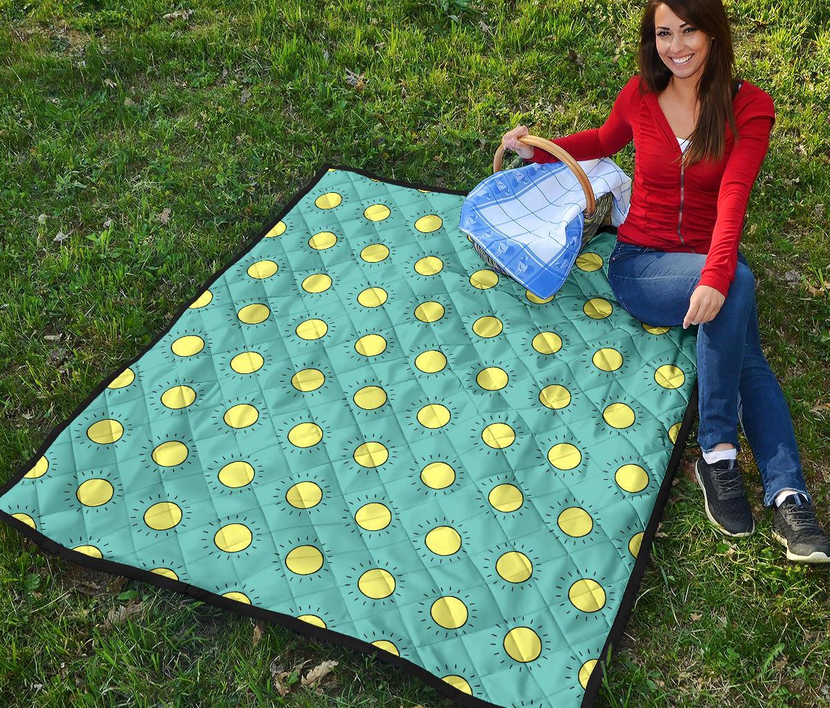 Sun Cute Pattern Print Quilt-grizzshop