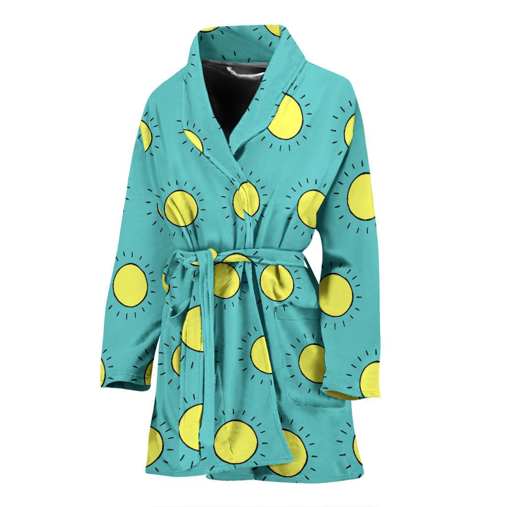 Sun Cute Pattern Print Women Long Robe-grizzshop