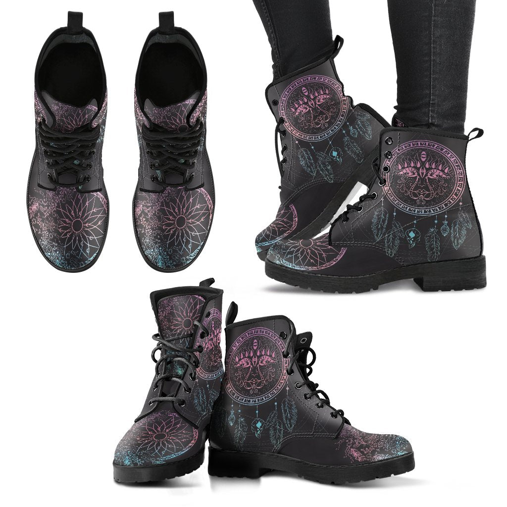 Sun Dream Catcher Women's Leather Boots-grizzshop