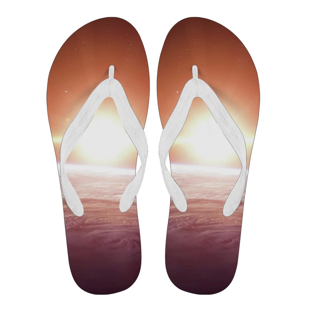 Sun Galaxy Space Earth Print Men & Women Flip Flops-grizzshop