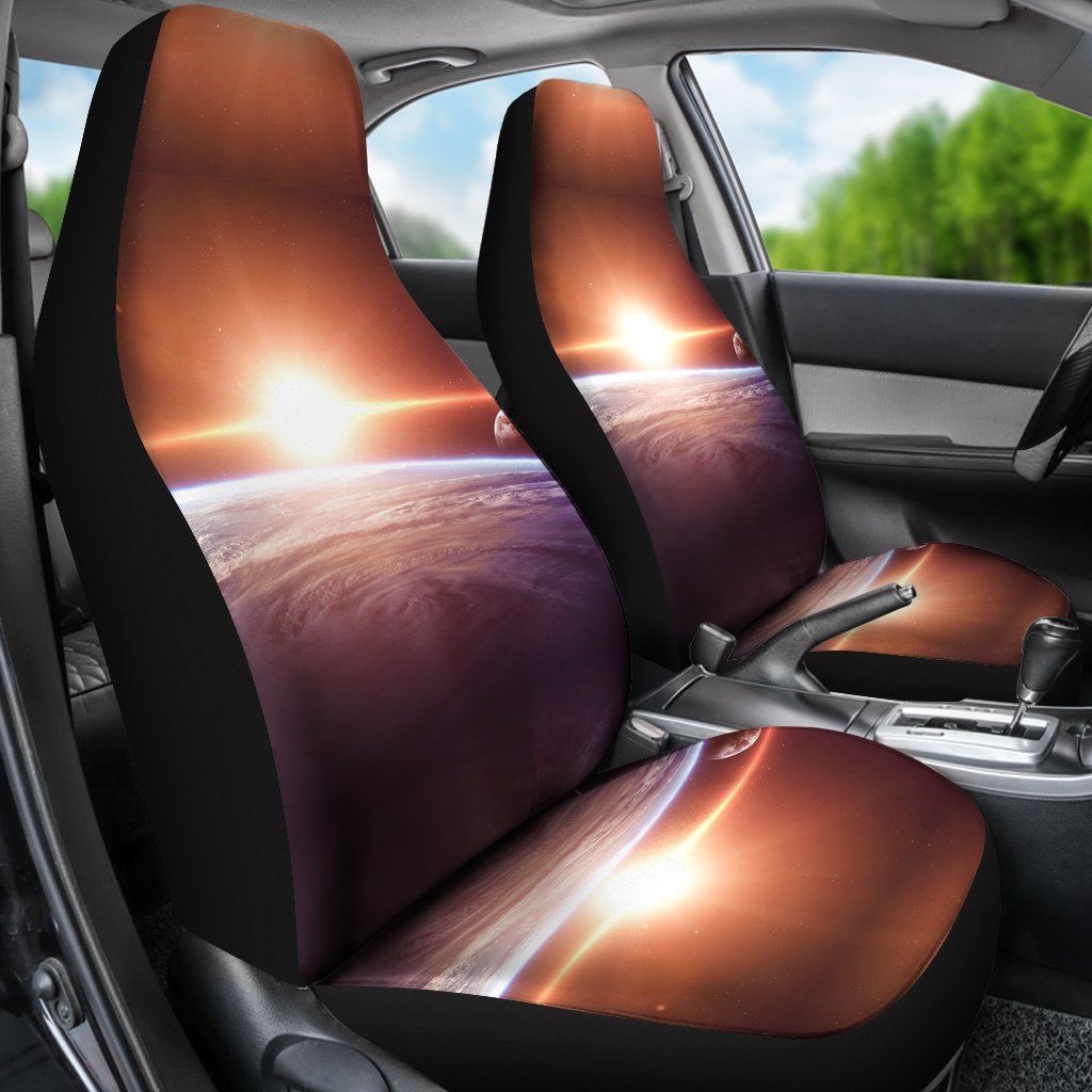 Sun Galaxy Space Earth Print Universal Fit Car Seat Cover-grizzshop