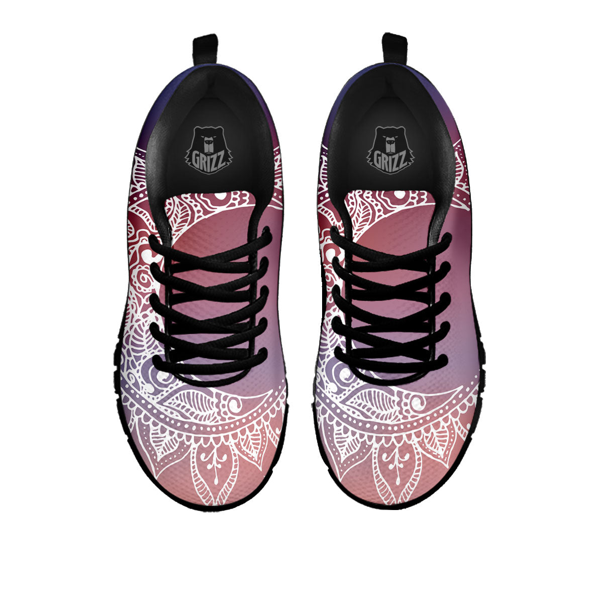 Sun Mandala Print Black Sneaker-grizzshop