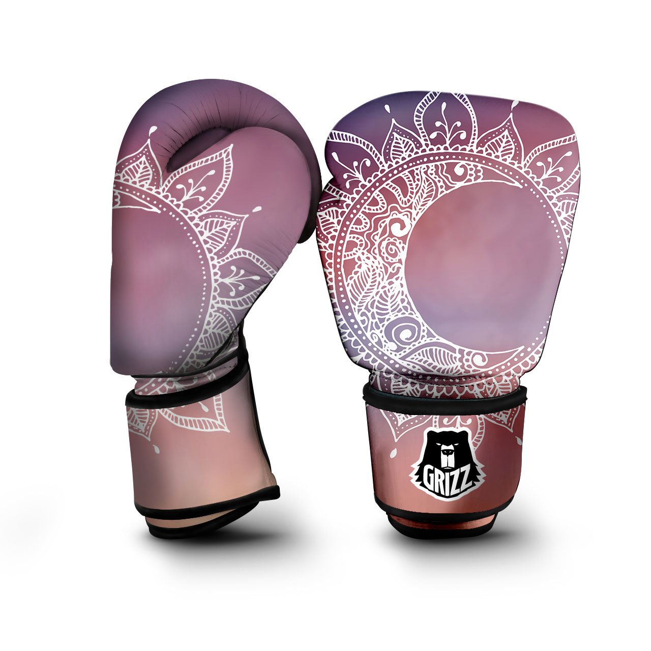 Sun Mandala Print Boxing Gloves-grizzshop