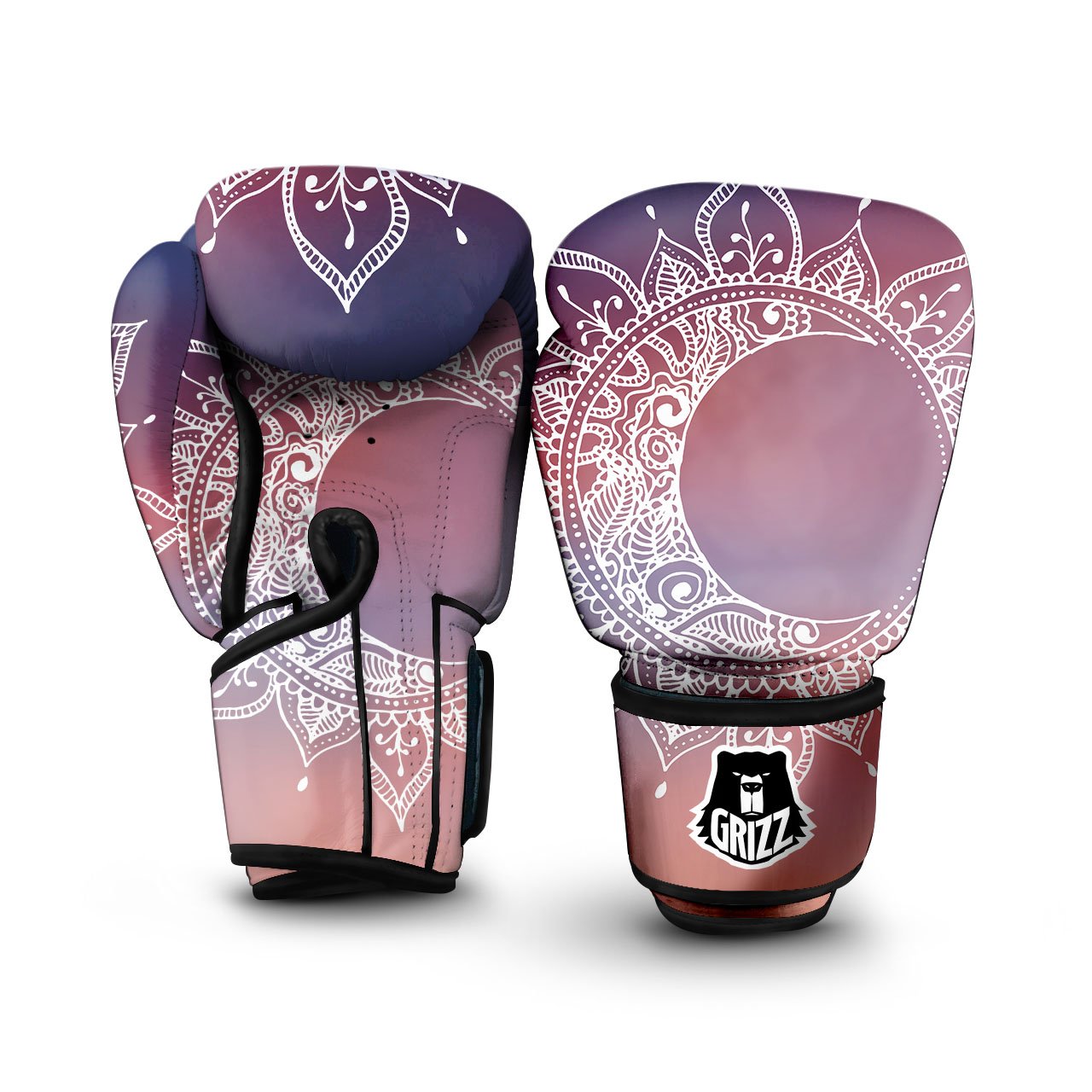 Sun Mandala Print Boxing Gloves-grizzshop