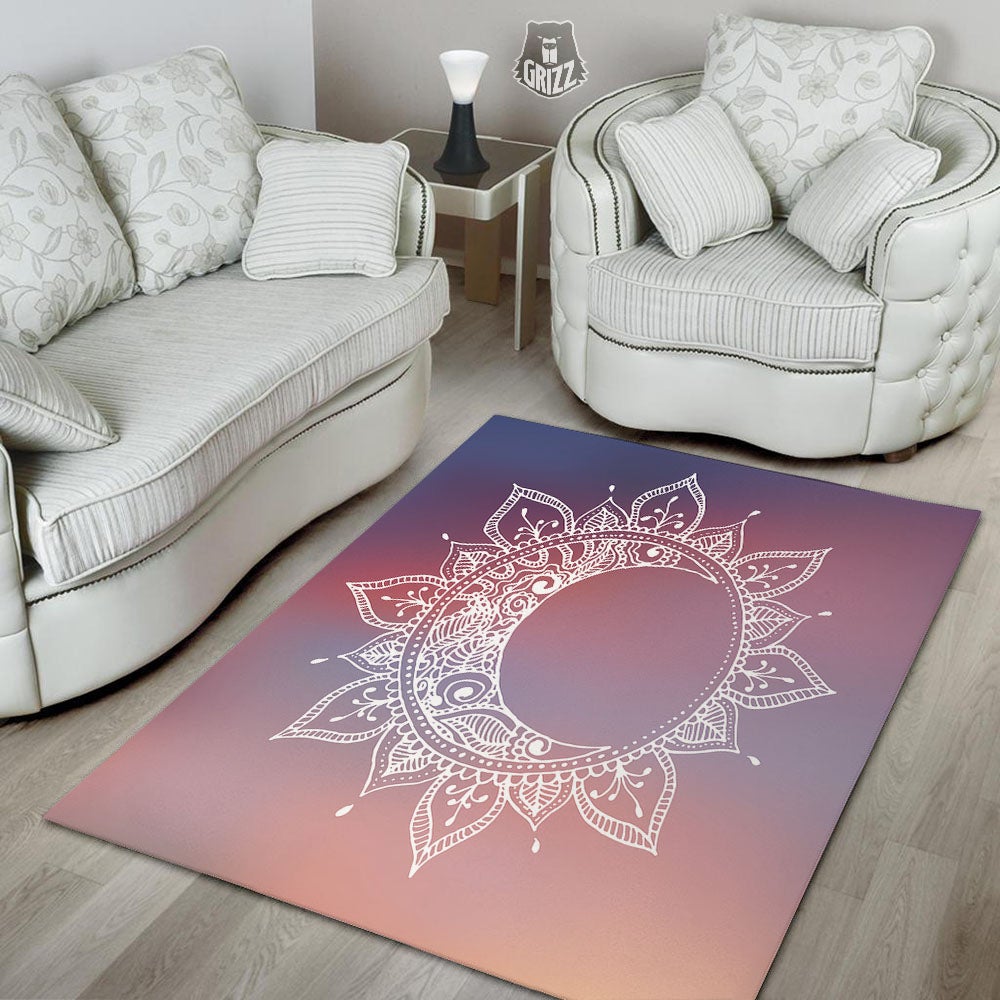 Sun Mandala Print Floor Mat-grizzshop