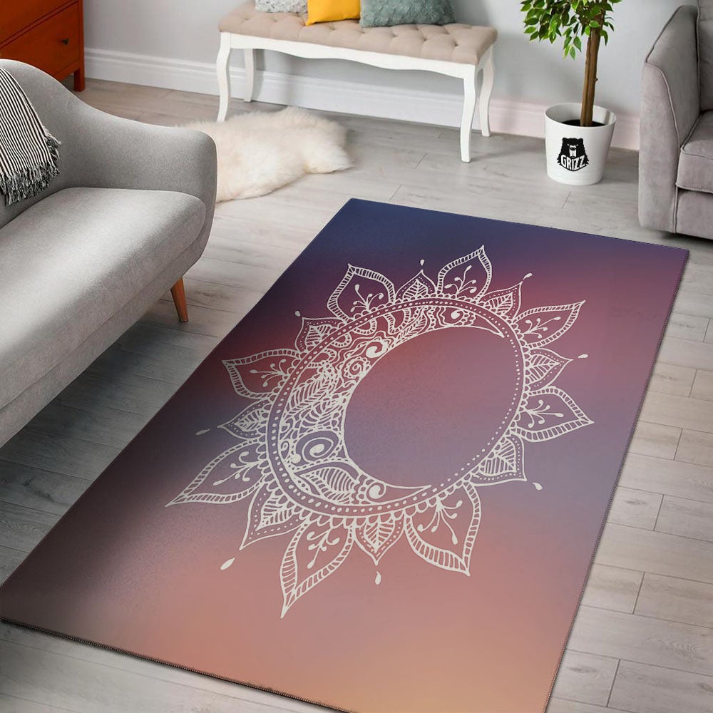 Sun Mandala Print Floor Mat-grizzshop