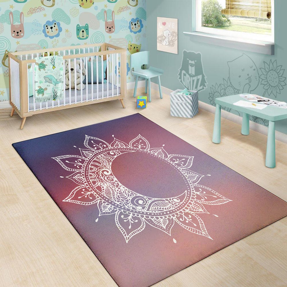 Sun Mandala Print Floor Mat-grizzshop