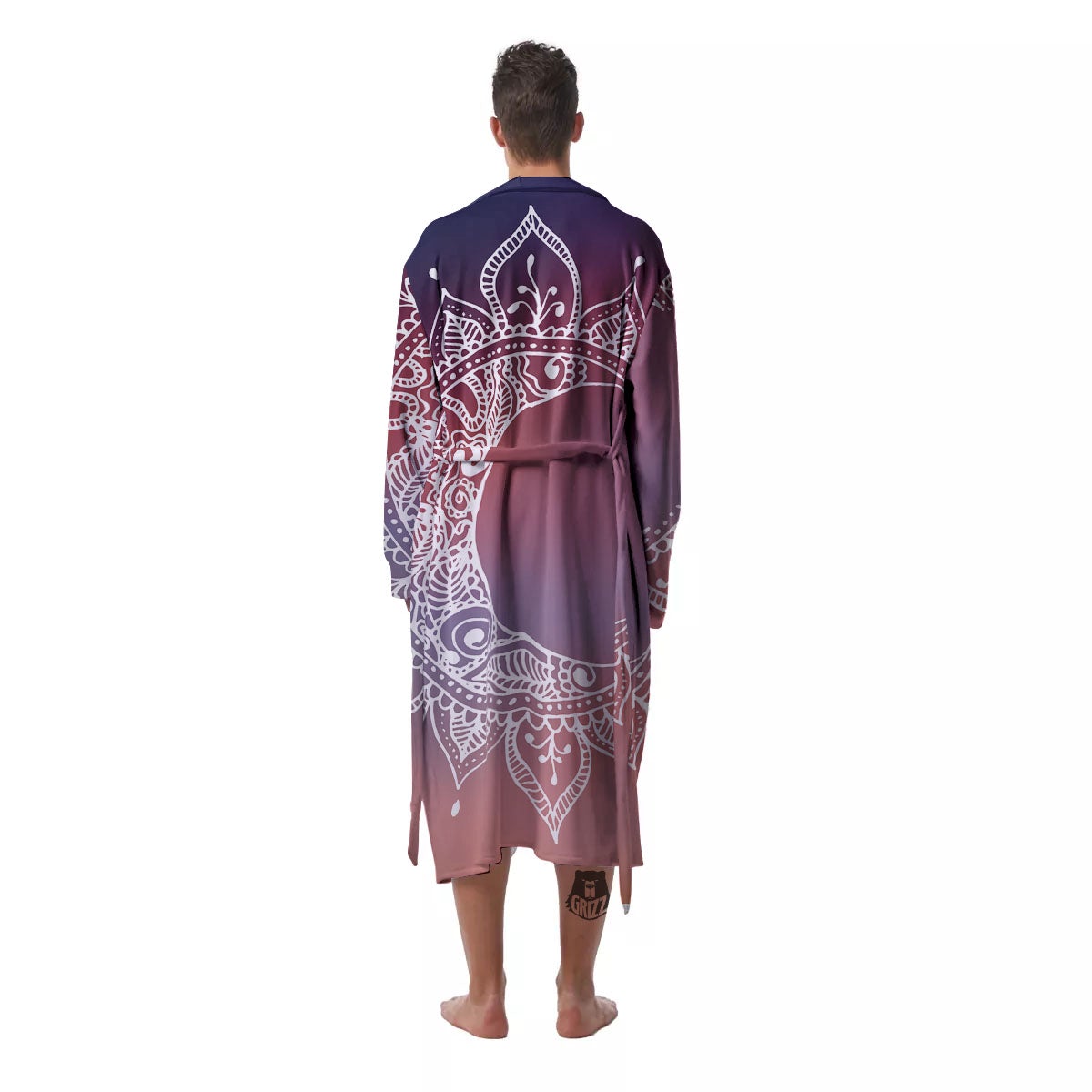 Sun Mandala Print Men's Robe-grizzshop