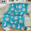 Sun Moon Blue Pattern Print Blanket-grizzshop