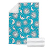 Sun Moon Blue Pattern Print Blanket-grizzshop