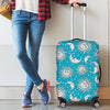 Sun Moon Blue Pattern Print Luggage Cover Protector-grizzshop