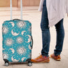 Sun Moon Blue Pattern Print Luggage Cover Protector-grizzshop