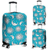 Sun Moon Blue Pattern Print Luggage Cover Protector-grizzshop