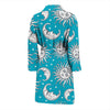 Sun Moon Blue Pattern Print Men Long Robe-grizzshop