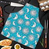 Sun Moon Blue Pattern Print Men's Apron-grizzshop