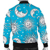 Sun Moon Blue Pattern Print Men's Bomber Jacket-grizzshop