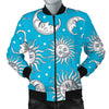 Sun Moon Blue Pattern Print Men's Bomber Jacket-grizzshop