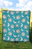 Sun Moon Blue Pattern Print Quilt-grizzshop