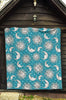 Sun Moon Blue Pattern Print Quilt-grizzshop