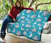 Sun Moon Blue Pattern Print Quilt-grizzshop