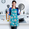 Sun Moon Blue Pattern Print Women's Apron-grizzshop