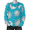 Sun Moon Blue Pattern Print Women's Sweatshirt-grizzshop