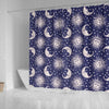 Sun Moon Celestial Pattern Print Bathroom Shower Curtain-grizzshop