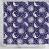 Sun Moon Celestial Pattern Print Bathroom Shower Curtain-grizzshop