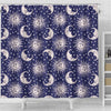 Sun Moon Celestial Pattern Print Bathroom Shower Curtain-grizzshop