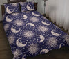 Sun Moon Celestial Pattern Print Bed Set Quilt-grizzshop