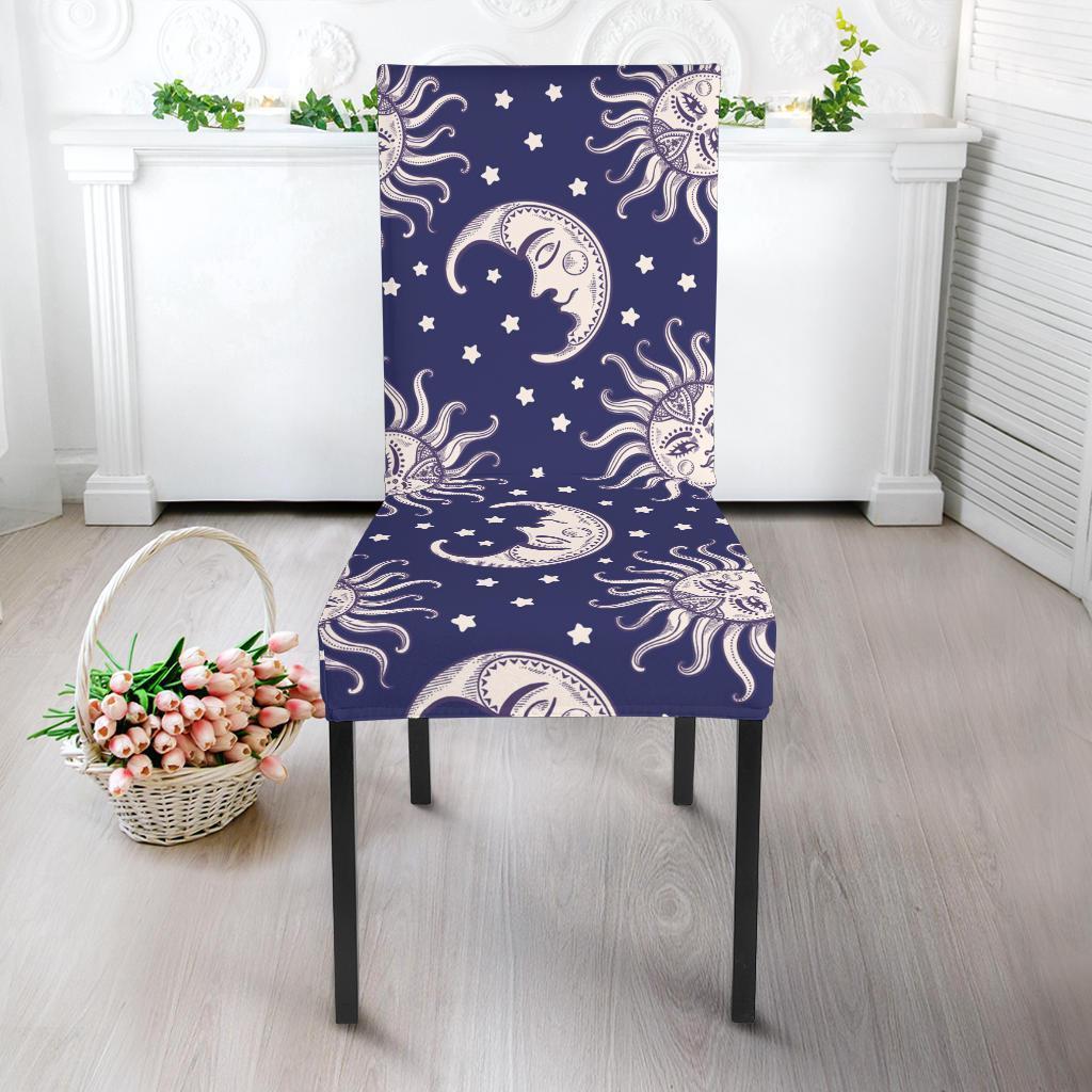 Sun Moon Celestial Pattern Print Chair Cover-grizzshop