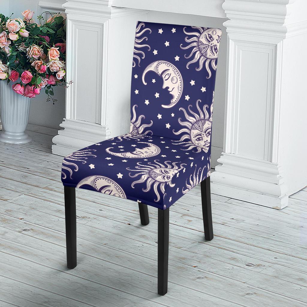 Sun Moon Celestial Pattern Print Chair Cover-grizzshop