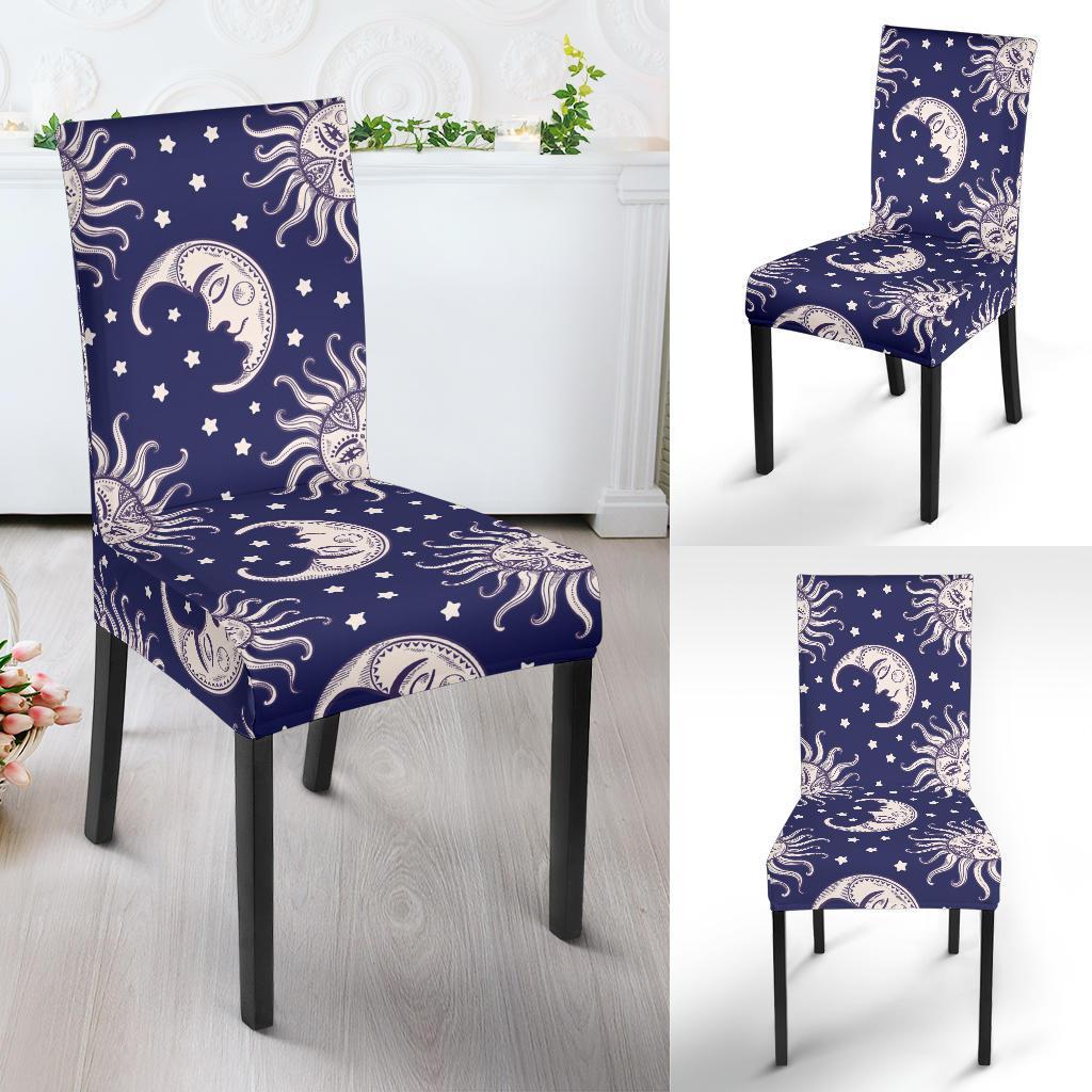 Sun Moon Celestial Pattern Print Chair Cover-grizzshop