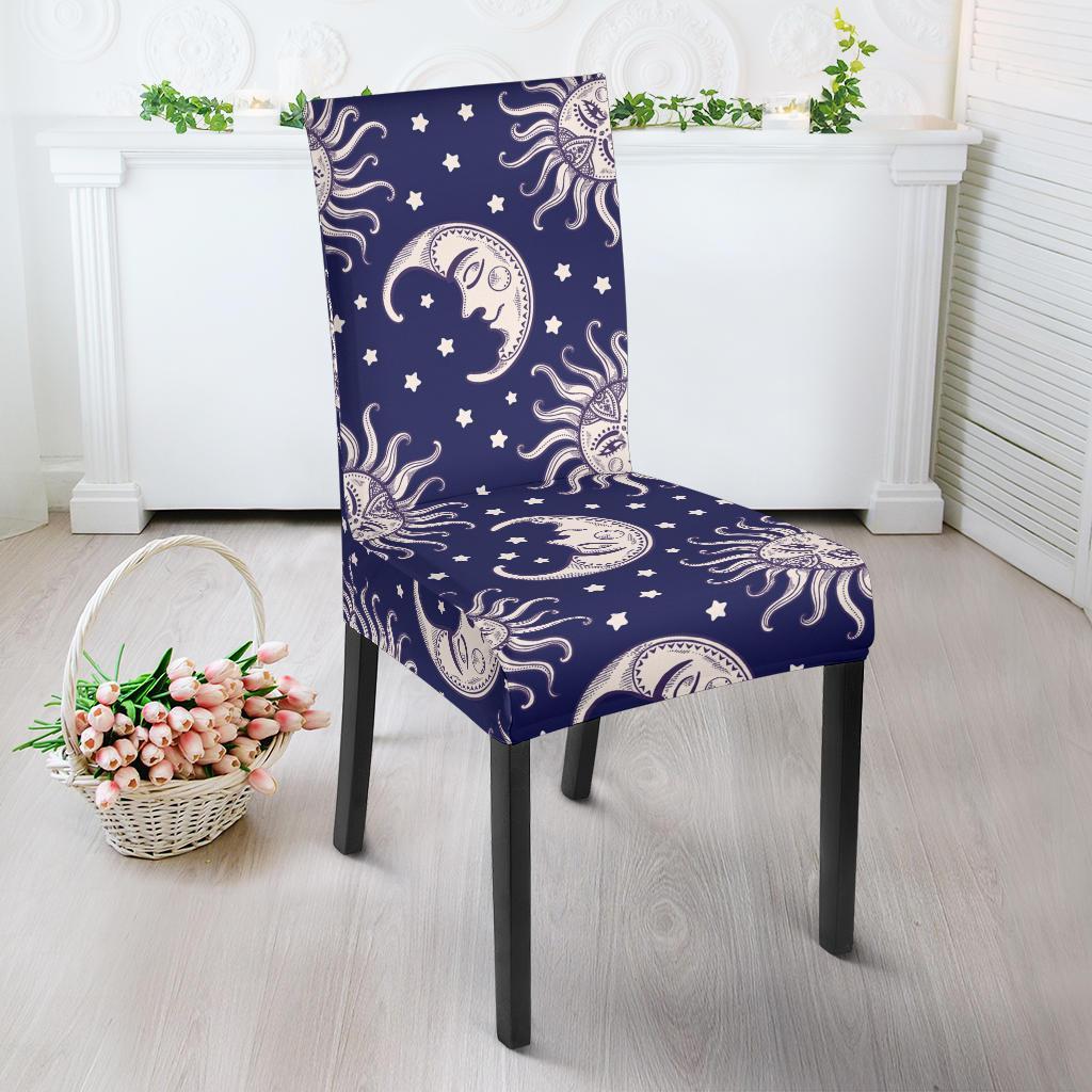 Sun Moon Celestial Pattern Print Chair Cover-grizzshop