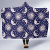 Sun Moon Celestial Pattern Print Hooded Blanket-grizzshop