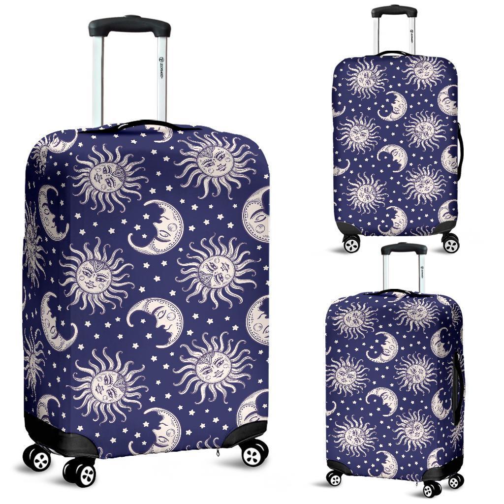 Sun Moon Celestial Pattern Print Luggage Cover Protector-grizzshop