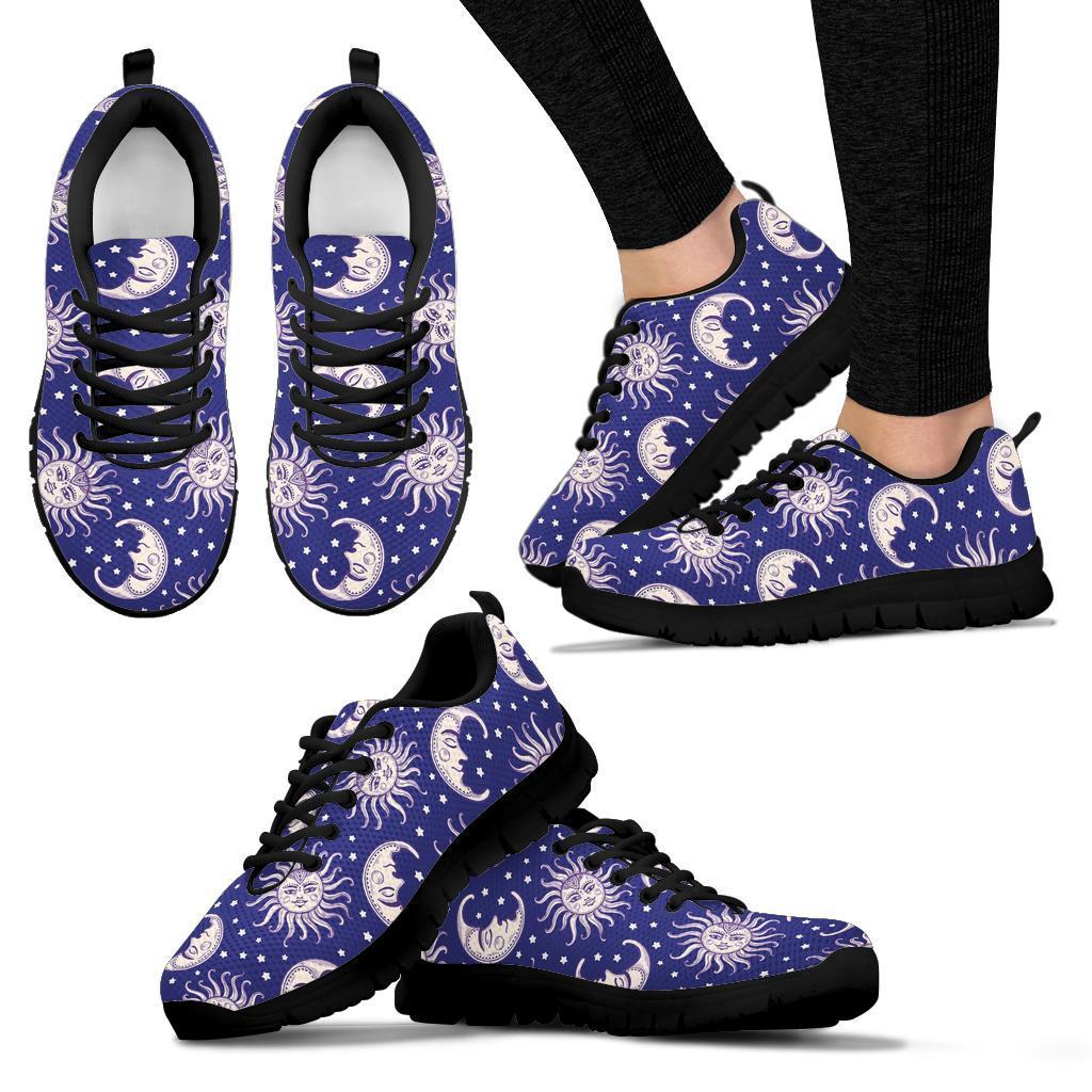 Sun Moon Celestial Pattern Print Sneaker Shoes For Men Women-grizzshop