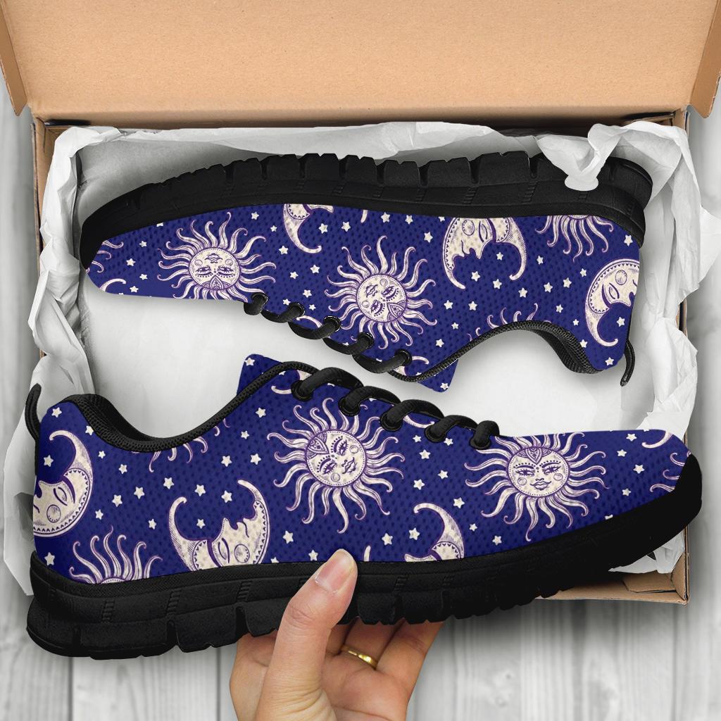 Sun Moon Celestial Pattern Print Sneaker Shoes For Men Women-grizzshop