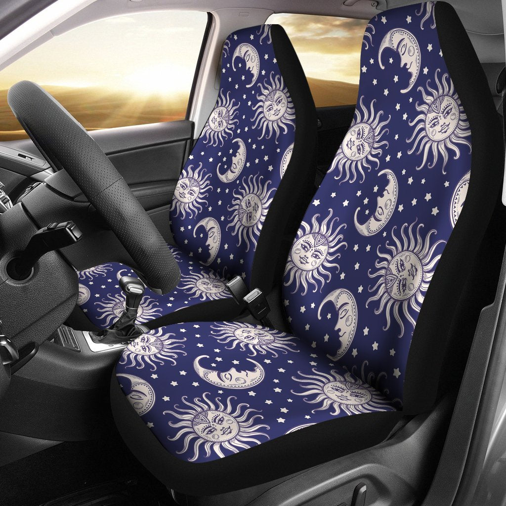 Sun Moon Celestial Pattern Print Universal Fit Car Seat Covers-grizzshop