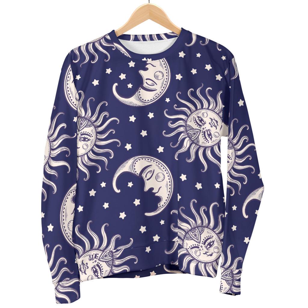 Sun Moon Celestial Pattern Print Women's Sweatshirt-grizzshop