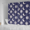 Sun Moon Pattern Print Bathroom Shower Curtain-grizzshop