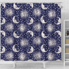 Sun Moon Pattern Print Bathroom Shower Curtain-grizzshop