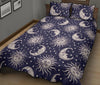 Sun Moon Pattern Print Bed Set Quilt-grizzshop