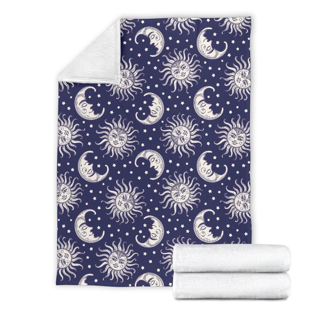 Sun Moon Pattern Print Blanket-grizzshop